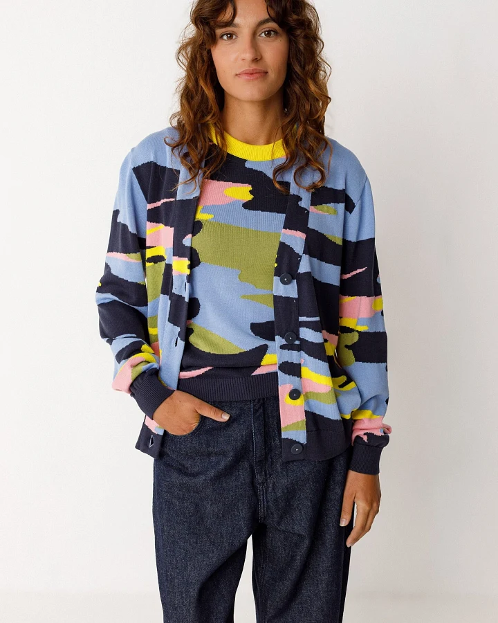 SKFK Damen vegan Strickjacke Alize Mehrfarbig