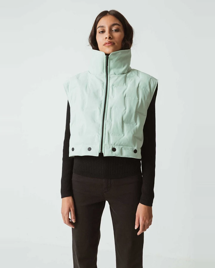 SKFK Damen vegan Jacke Dione Ärmellos Grün
