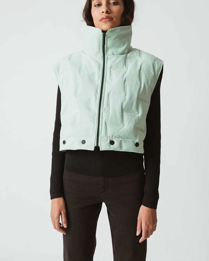 SKFK Damen vegan Jacke Dione Ärmellos Grün