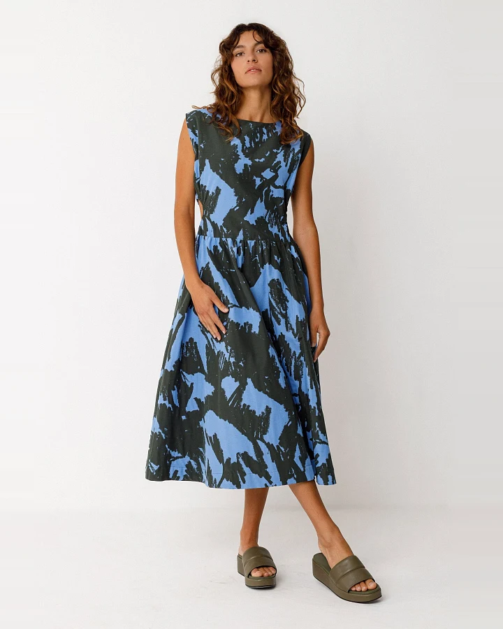 SKFK Damen vegan Kleid Adane Grün Blau