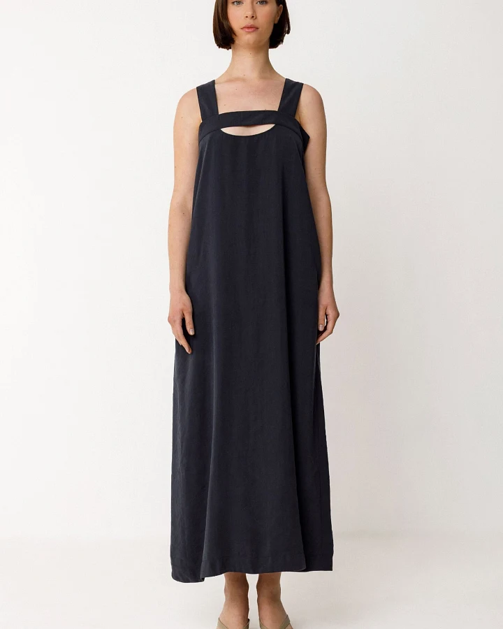 SKFK Damen vegan Kleid Elaia Schwarz