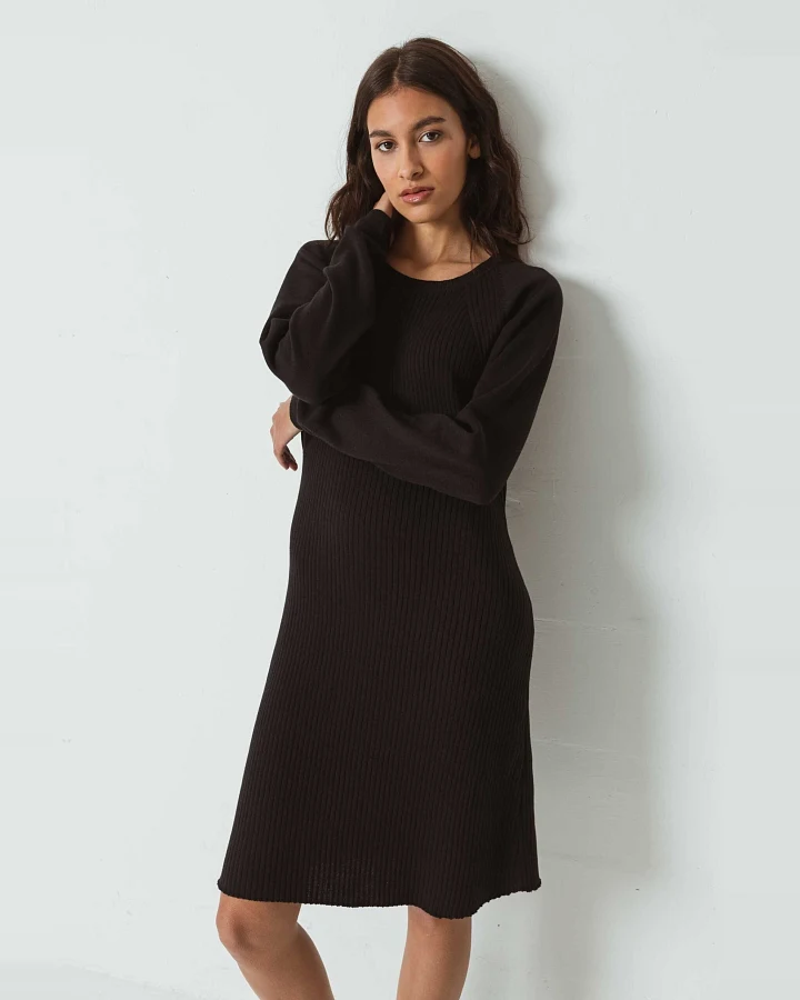 SKFK Damen vegan Kleid Rosane Schwarz