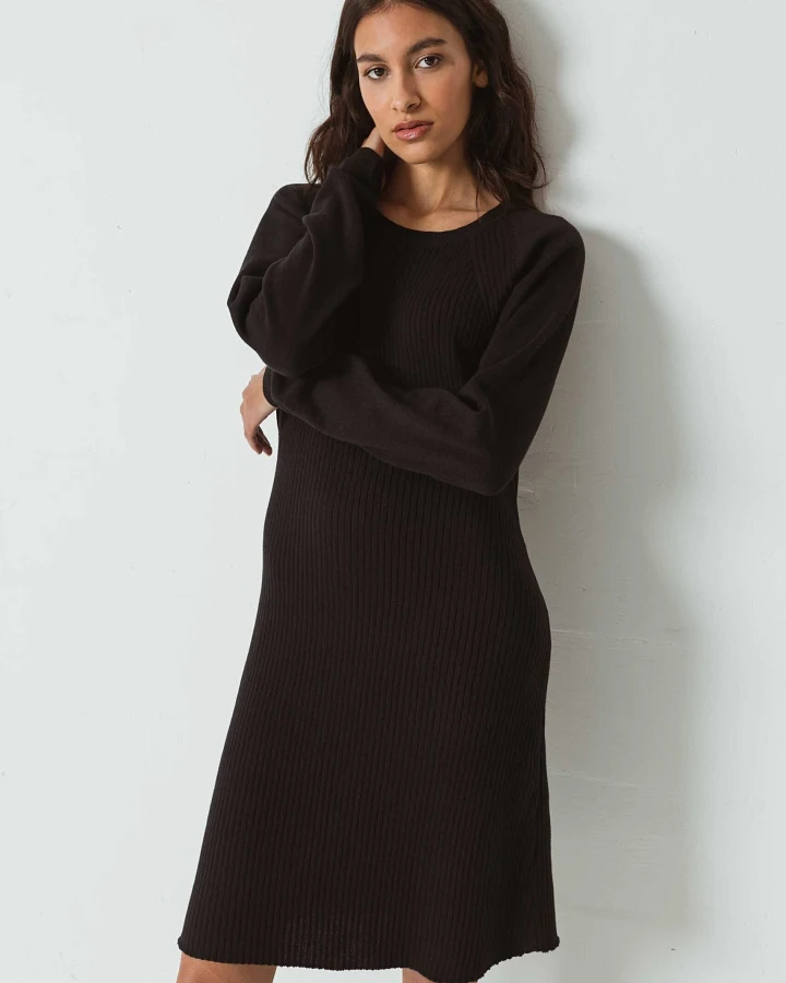 SKFK Damen vegan Kleid Rosane Schwarz