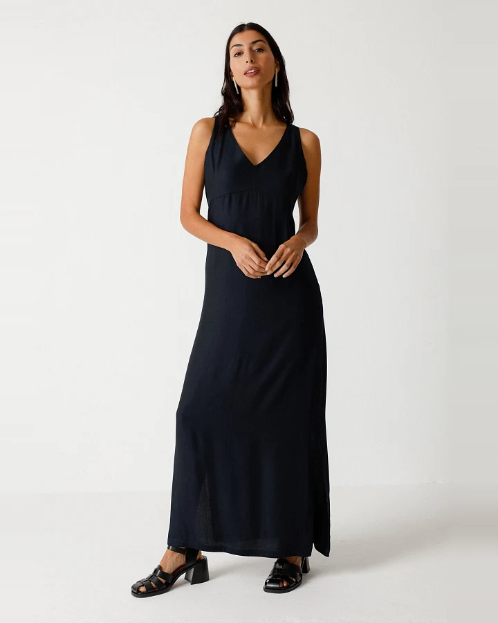 SKFK Damen vegan Kleid Leti Schwarz