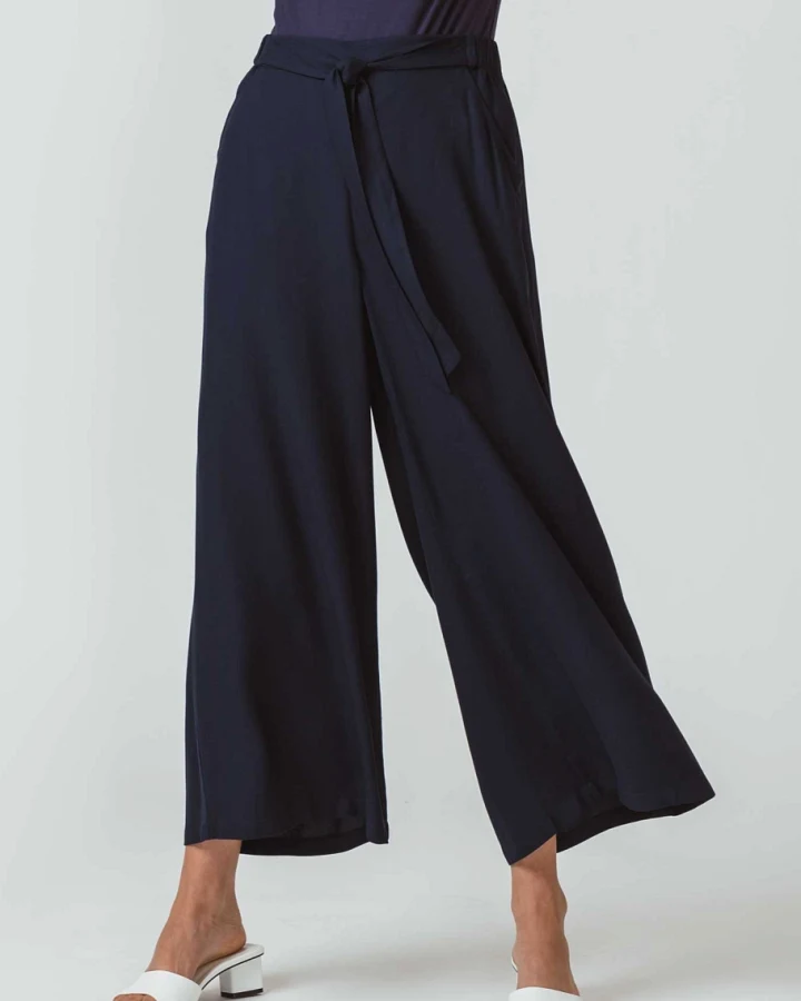 SKFK Damen vegan Hose Palazzo Dona Marineblau