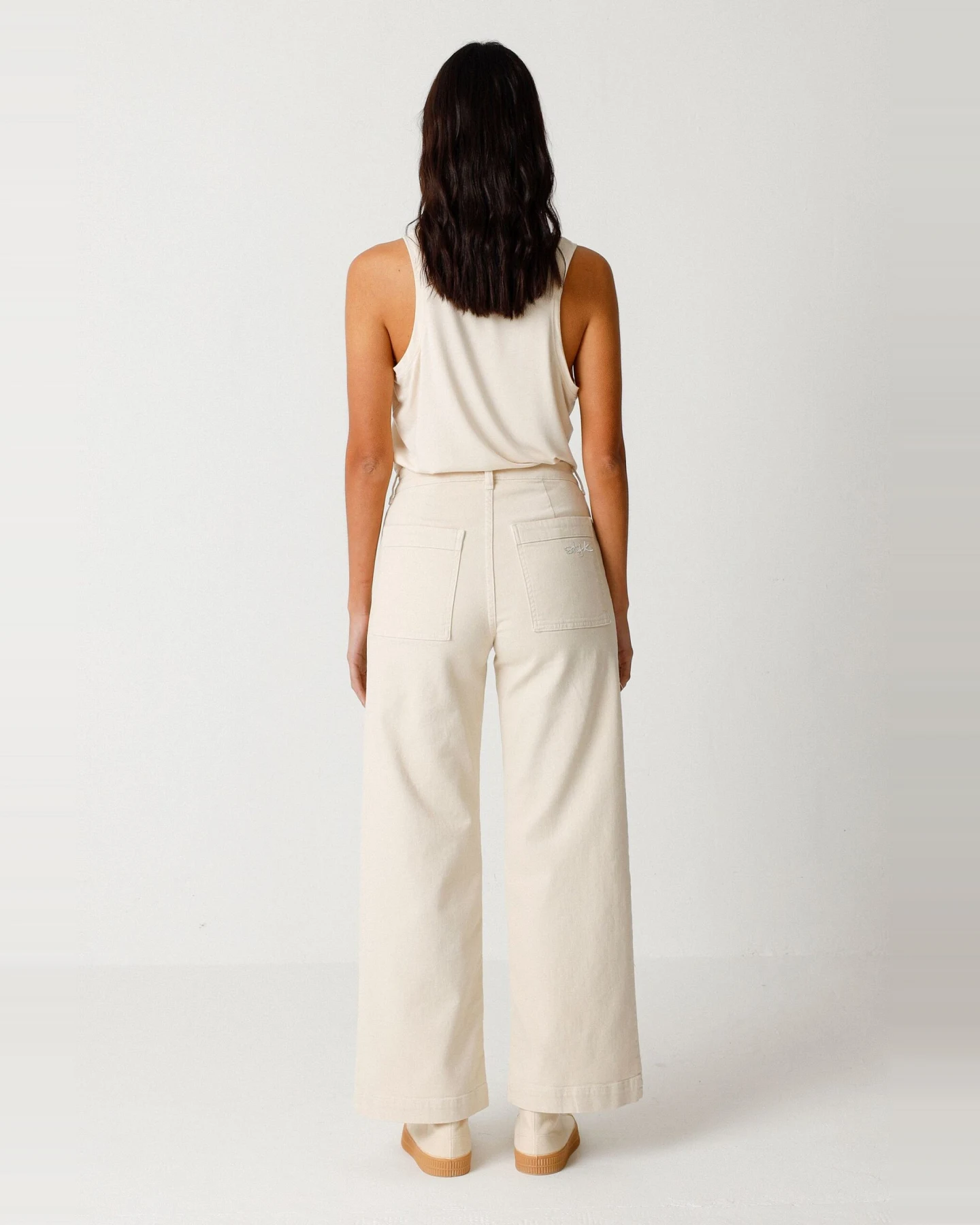SKFK Damen vegan Hose Ane Beige – Ansicht 2
