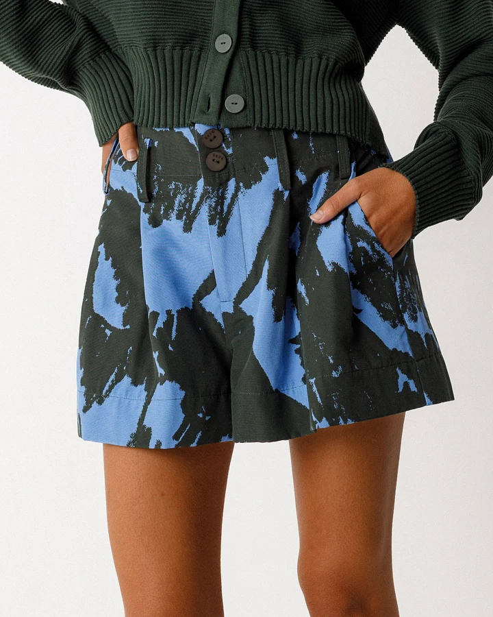 SKFK Damen vegan Shorts Leize Grün Blau