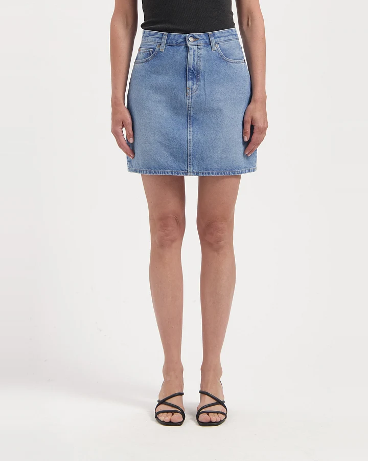 MUD Jeans Damen vegan Minirock Audry Light Stone Vintage