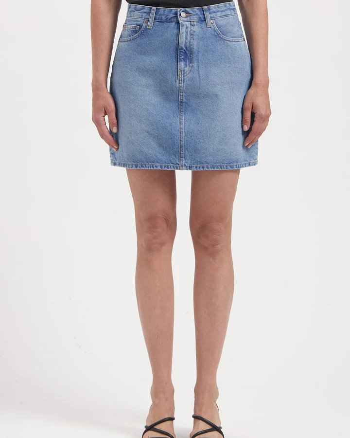 MUD Jeans Damen vegan Minirock Audry Light Stone Vintage
