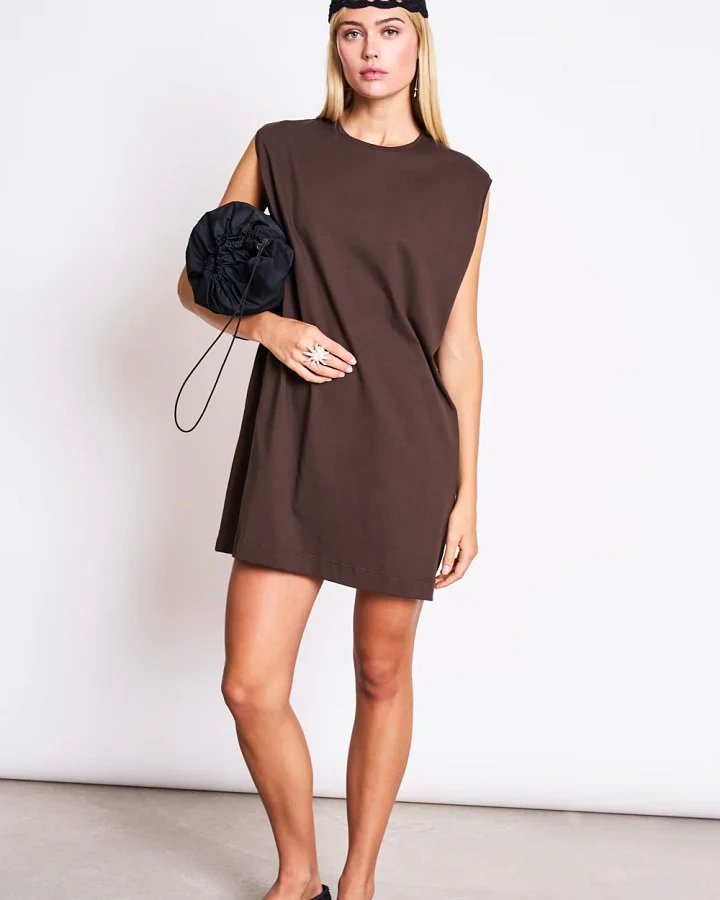 JAN 'N JUNE Damen vegan Kleid Naniti Schlammbraun