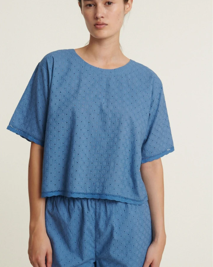 T-Shirt Adie Crop Blau