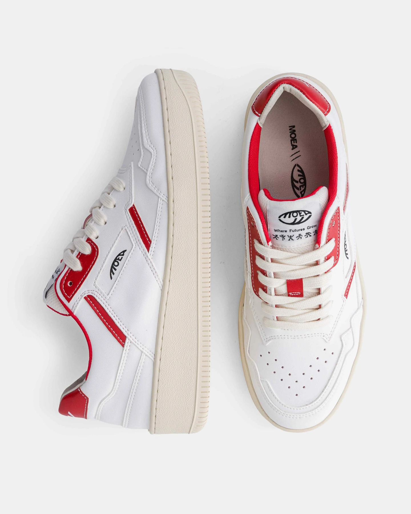 MoEa Herren vegan Sneaker Origin White & Red Apple – Ansicht 2