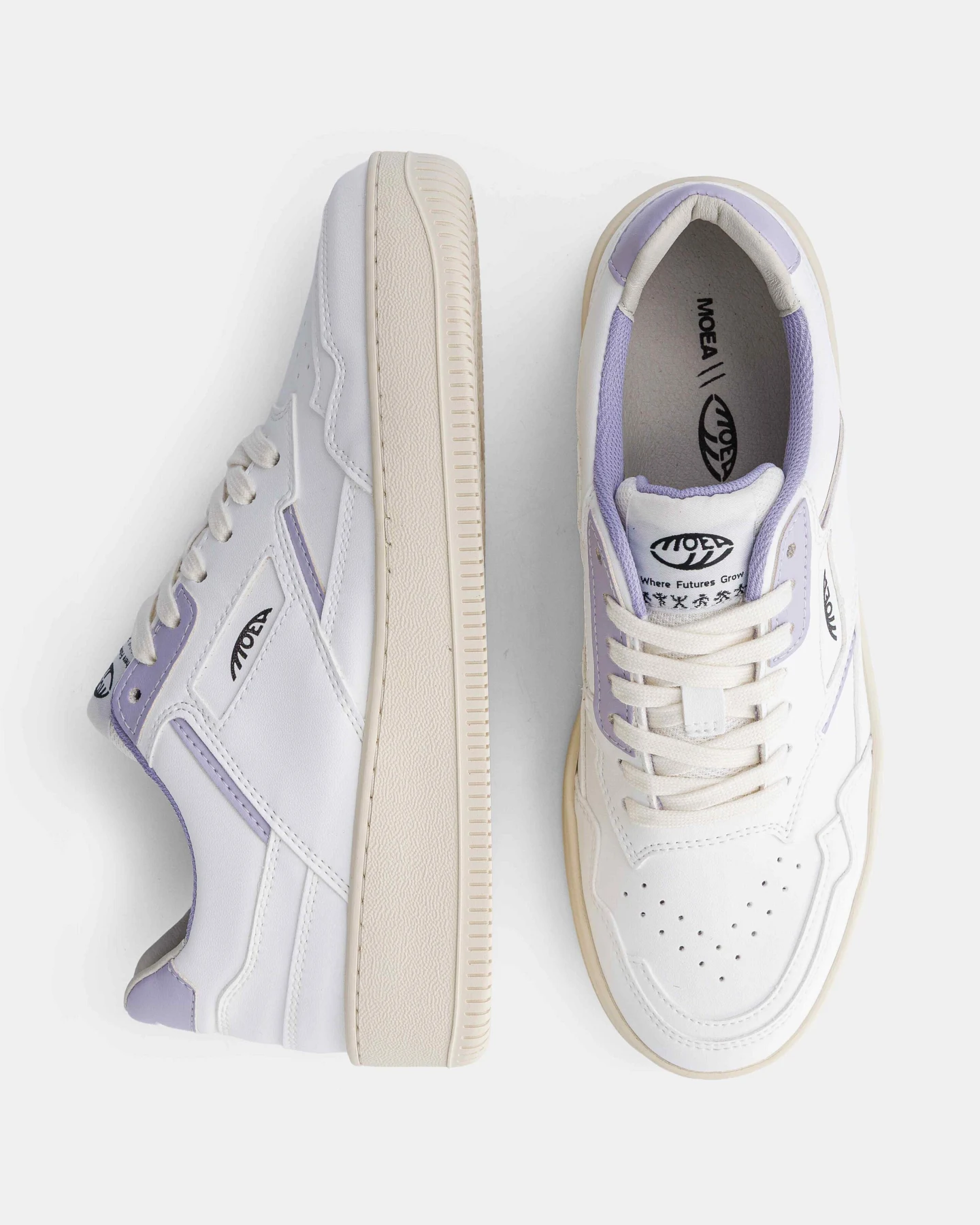 MoEa Herren vegan Sneaker Origin White & Lila Apple – Ansicht 2