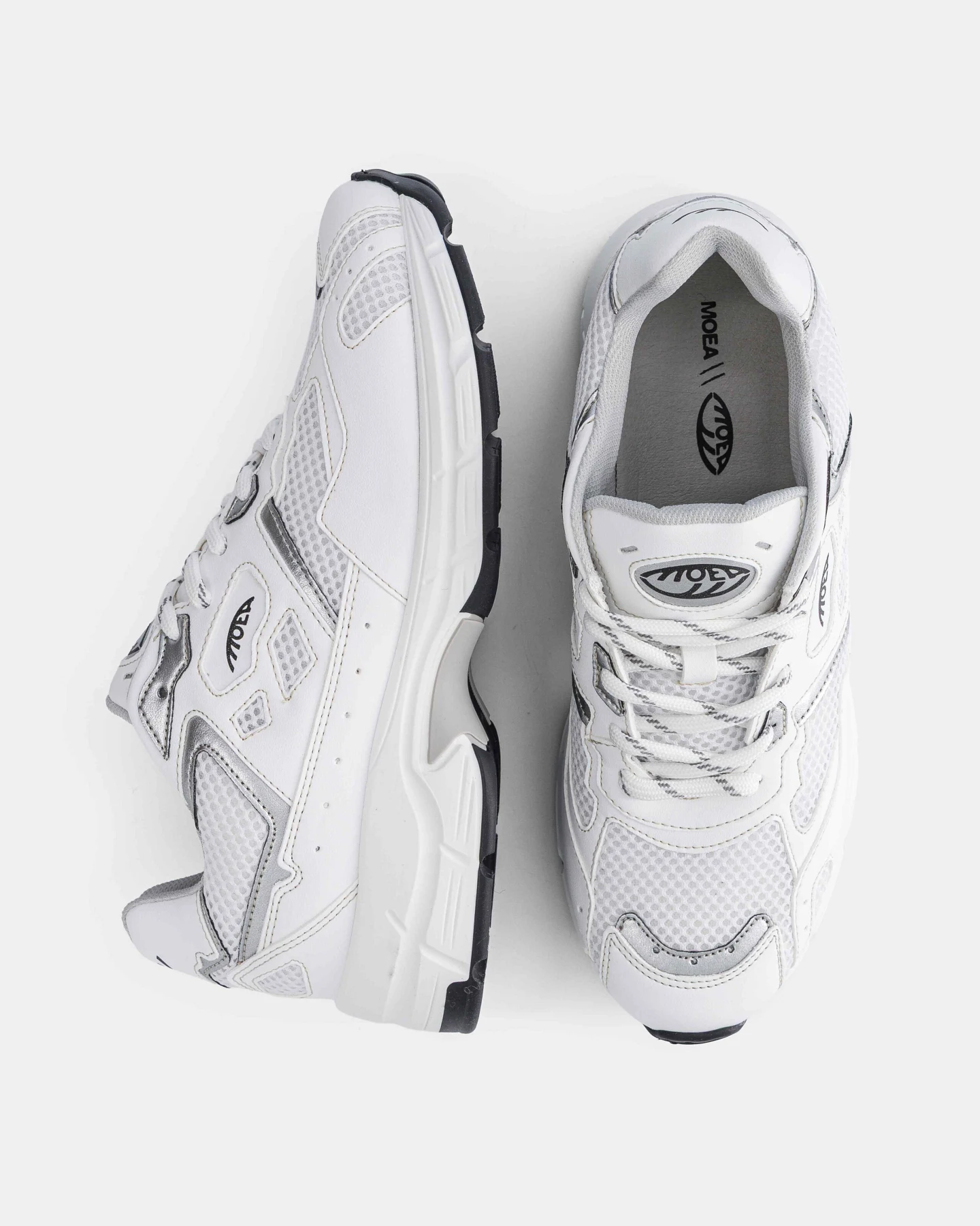 MoEa Herren vegan Sneaker Rush Weiß & Silberner Apfel – Ansicht 2