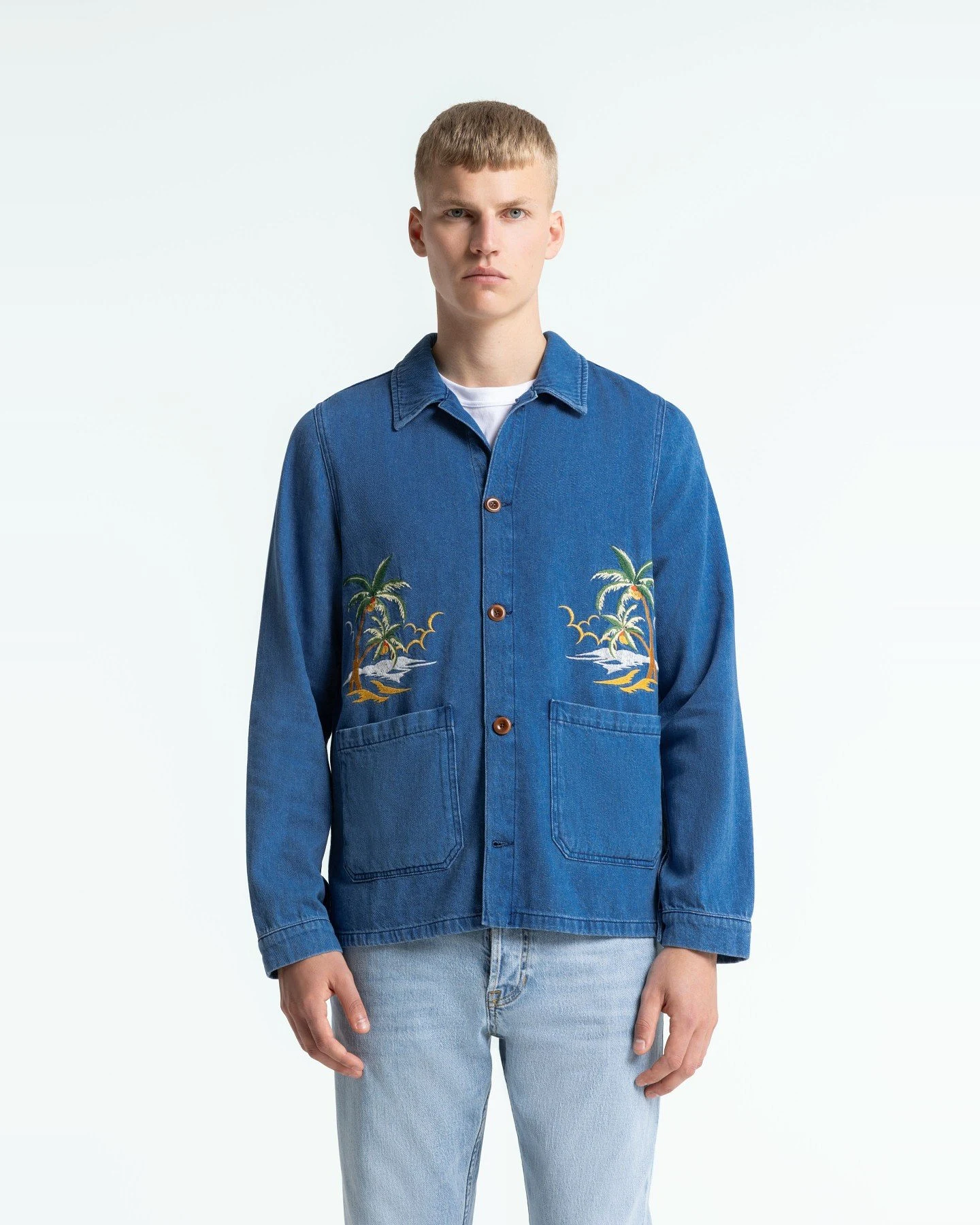Jeansjacke Duncan Embroidery Blau – Ansicht 3