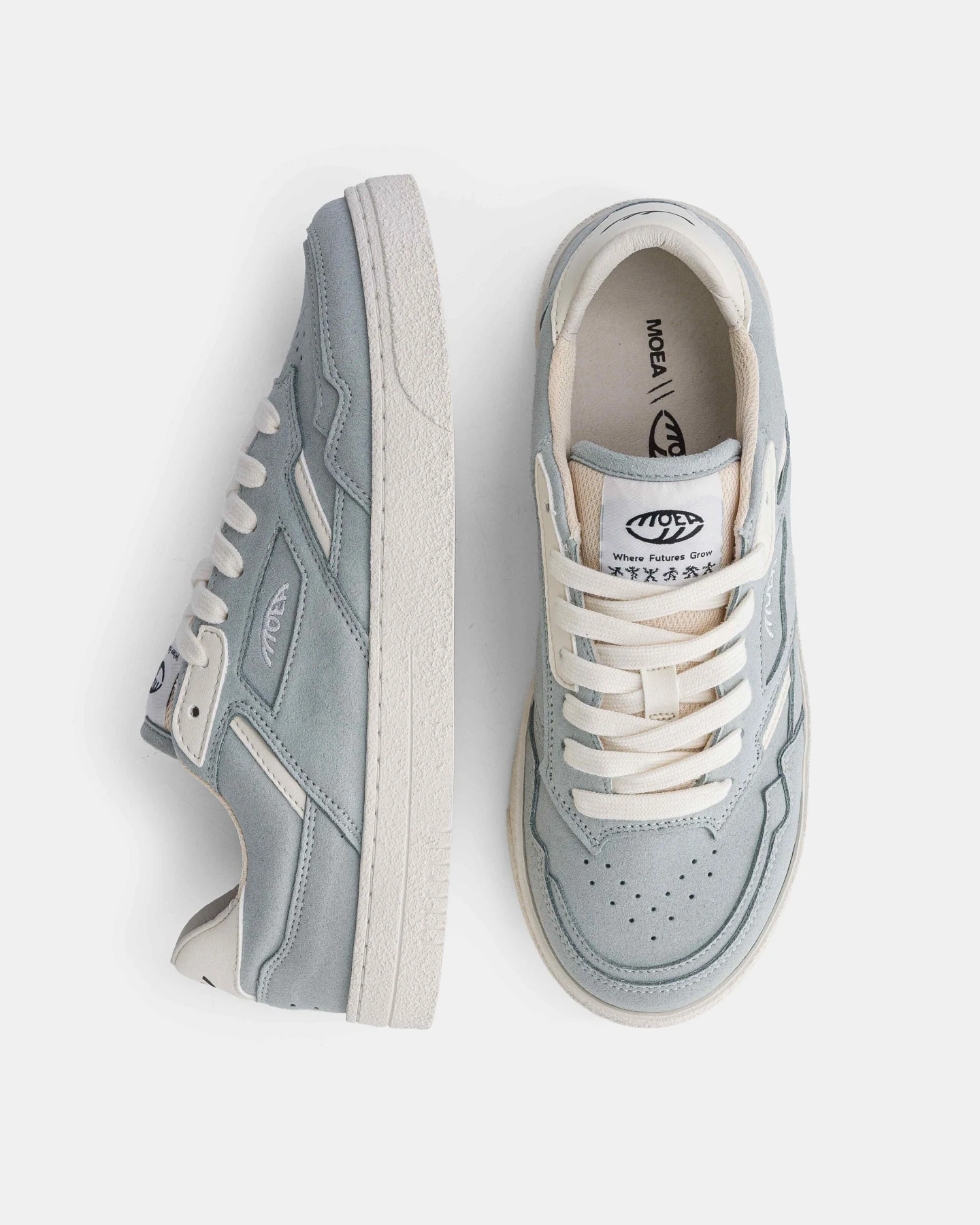 MoEa Herren vegan Sneaker Origin Low Sea Veganes Wildleder & Beige Mais – Ansicht 2