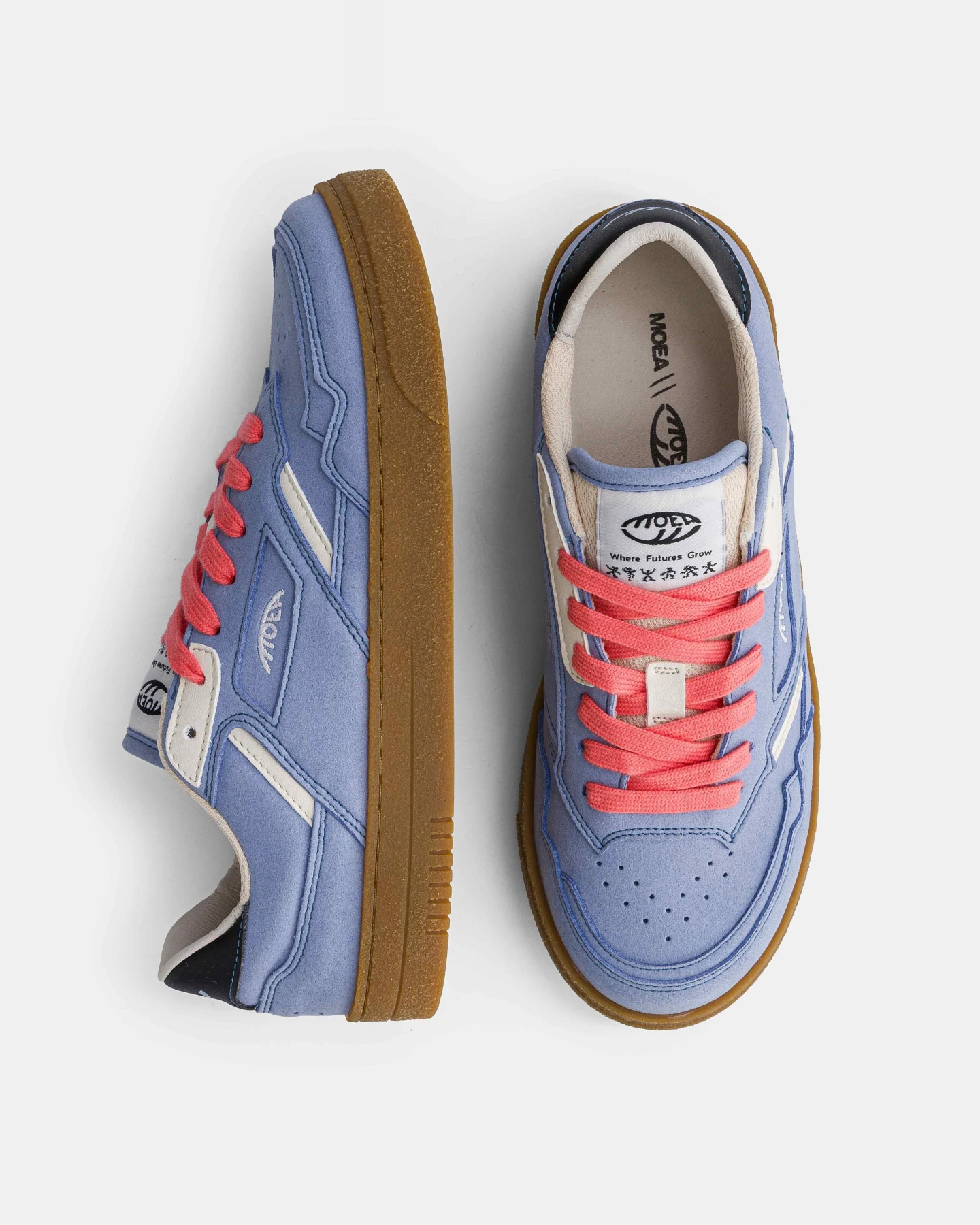 MoEa Herren vegan Sneaker Origin Low Lila Veganes Wildleder & Beige Mais – Ansicht 2