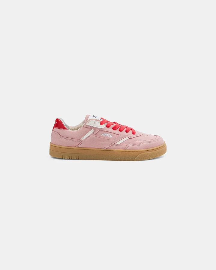 MoEa Herren vegan Sneaker Origin Low Rosa Veganes Wildleder & Beige Apfel