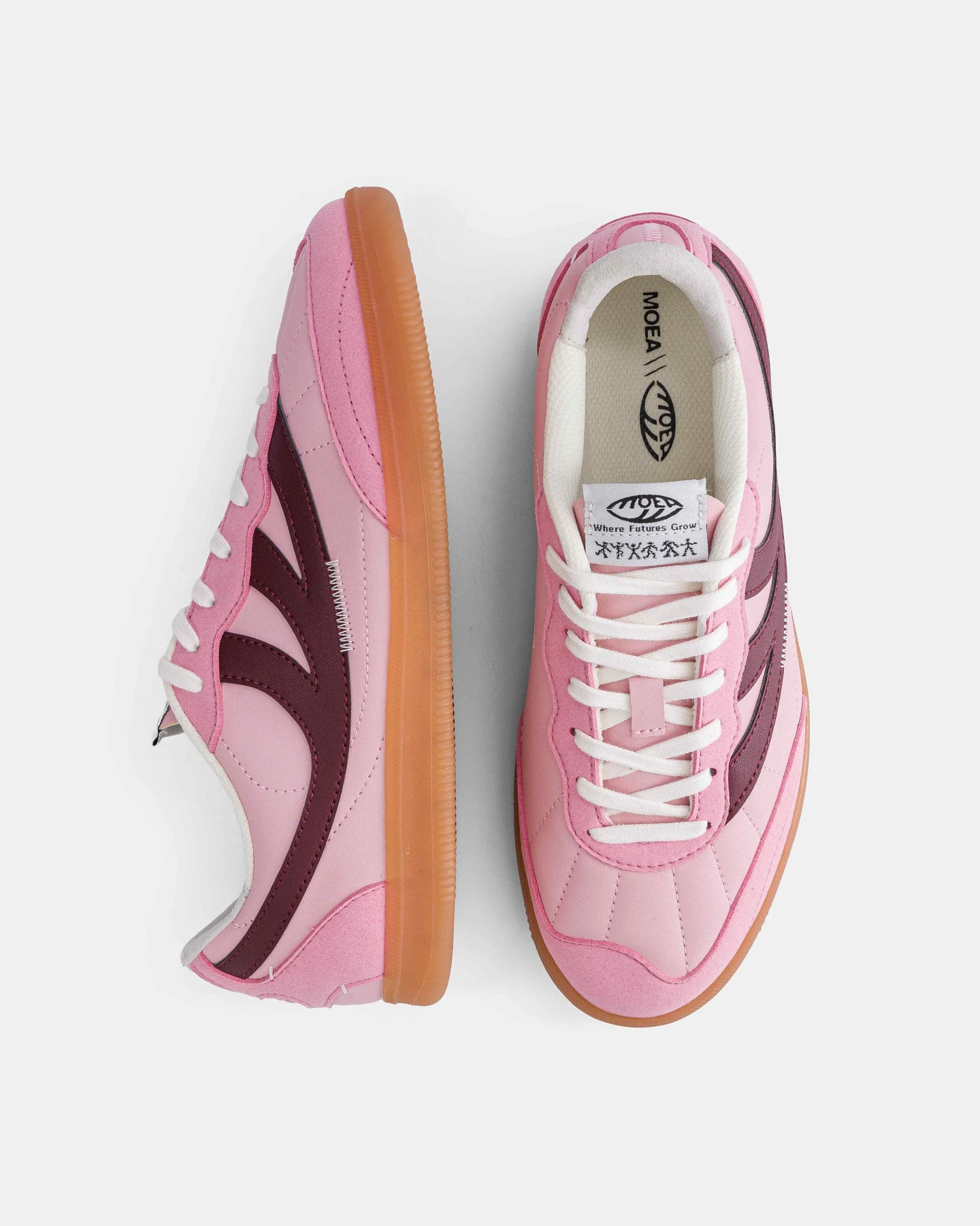 MoEa Herren vegan Sneaker Flow Pink & Wine Corn – Ansicht 2