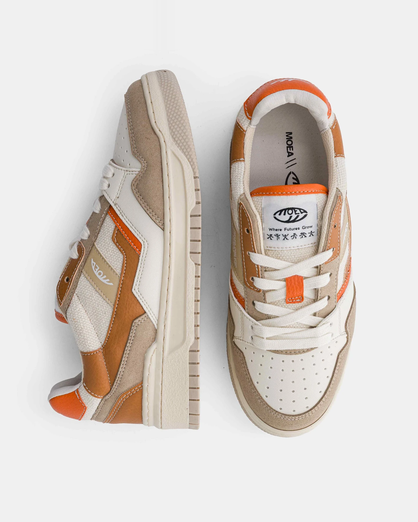 MoEa Herren vegan Sneakers Echo Brown & Orange – Ansicht 2