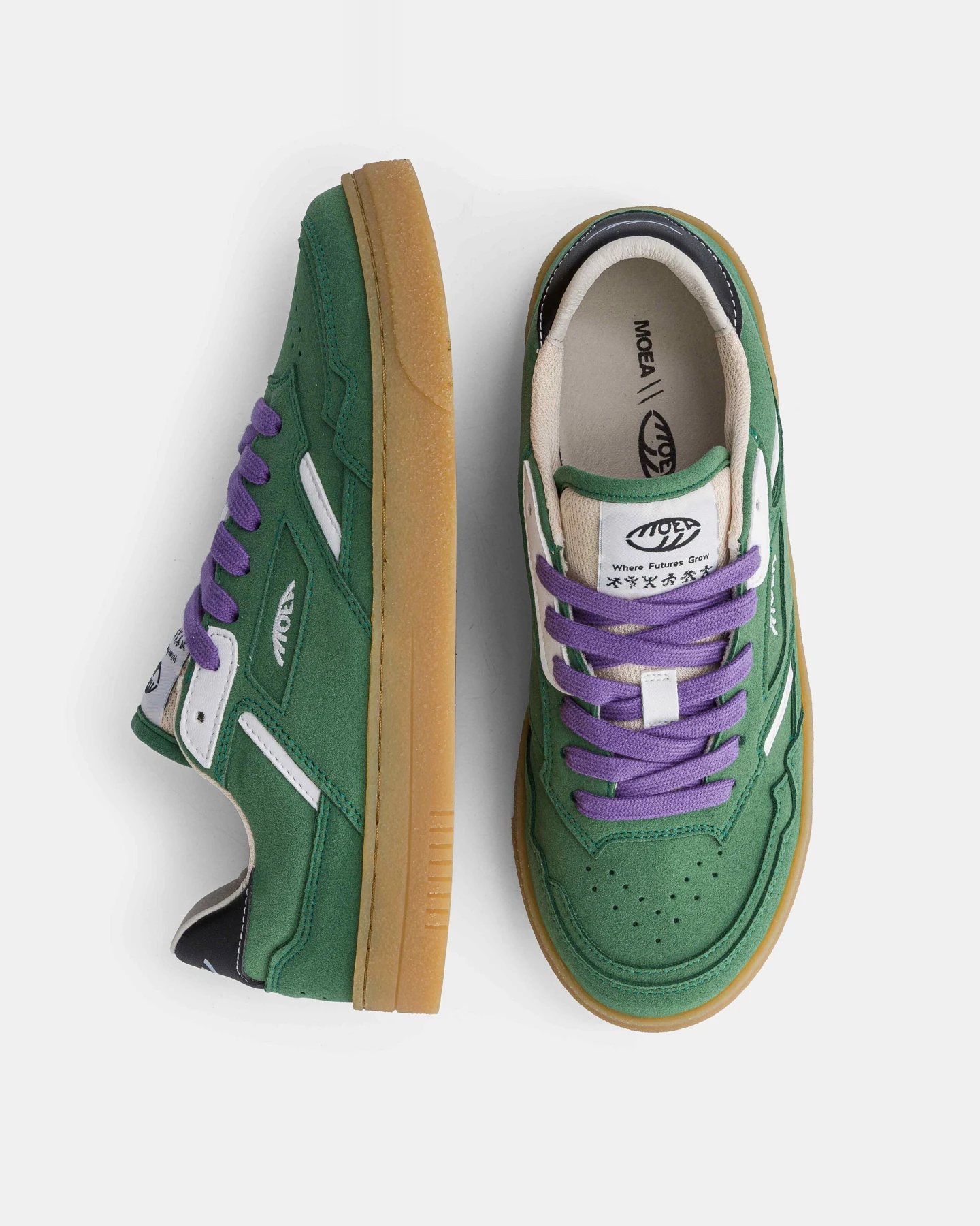 MoEa Herren vegan Sneaker Origin Low Forest Veganes Wildleder & Weißer Mais – Ansicht 2