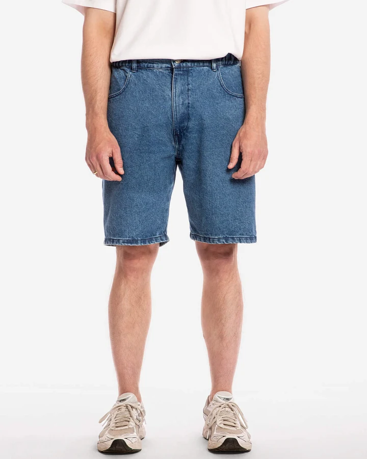 MATONA Herren vegan Shorts Loose Denim Mid Blue