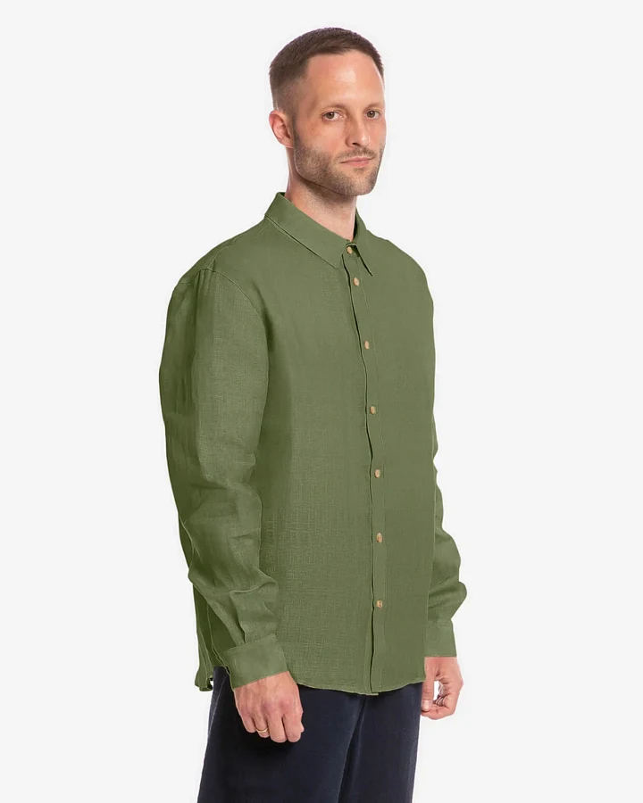 MATONA Herren vegan Hemd Casual Olive