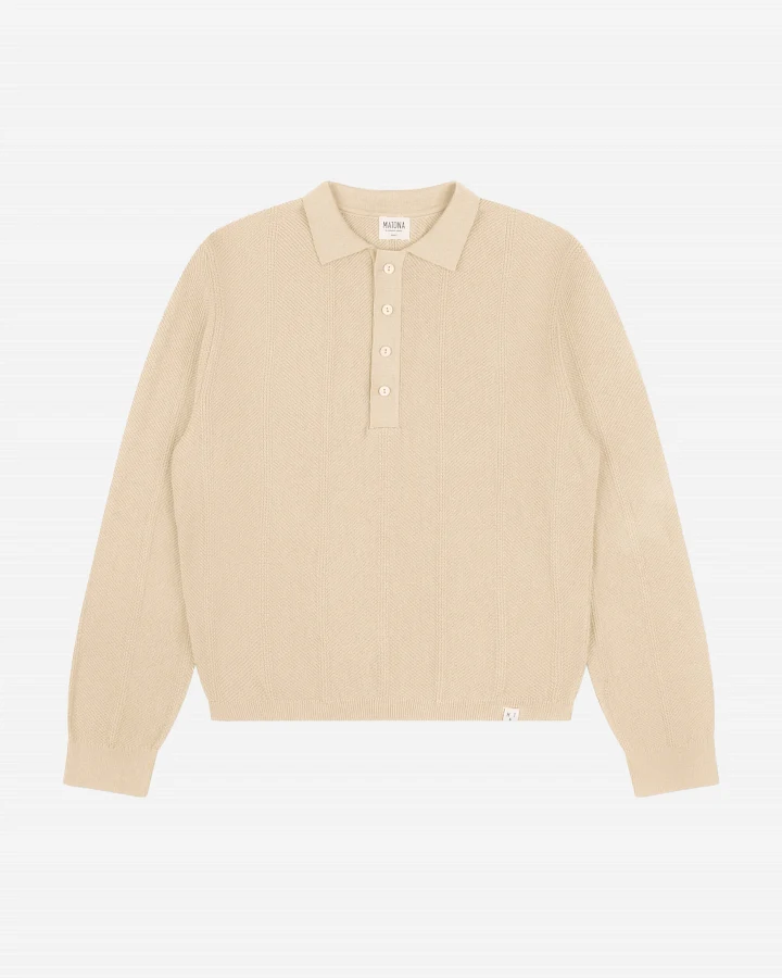 MATONA Damen vegan Pullover Polo Knit Beige