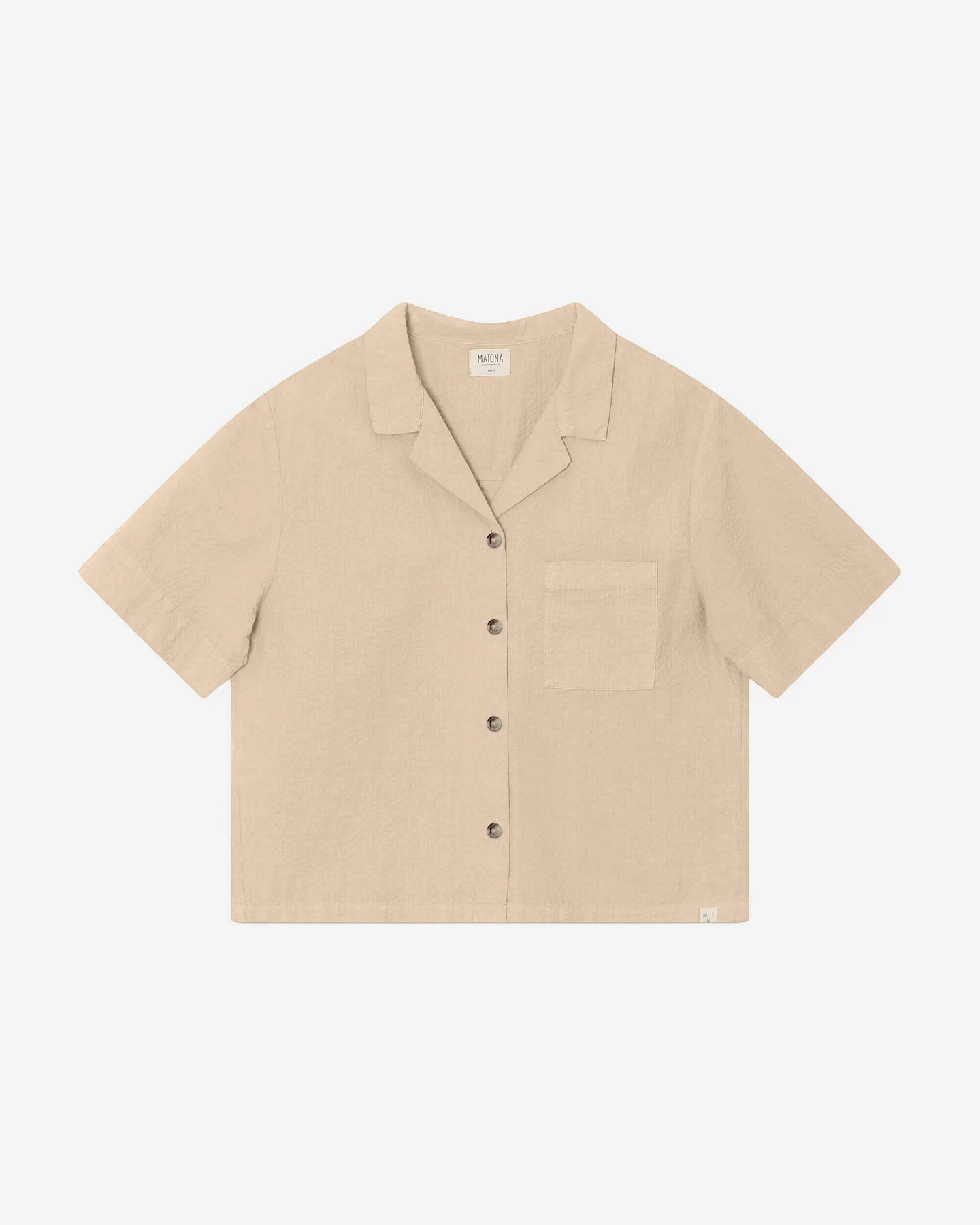 MATONA Damen vegan Hemd Seersucker Sand – Ansicht 2