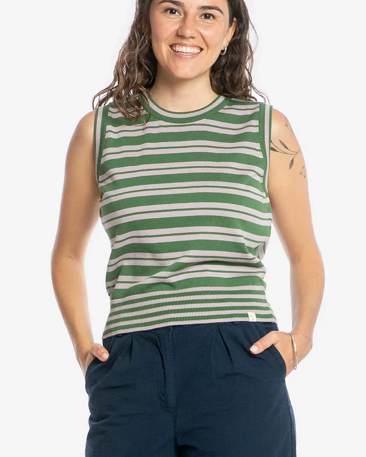 MATONA Damen vegan Top Knit Grün/Lavendel