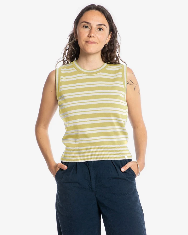 MATONA Damen vegan Top Knit Gelb/Beige