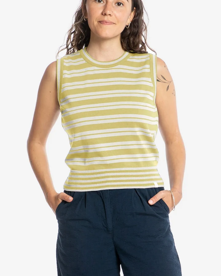 MATONA Damen vegan Top Knit Gelb/Beige