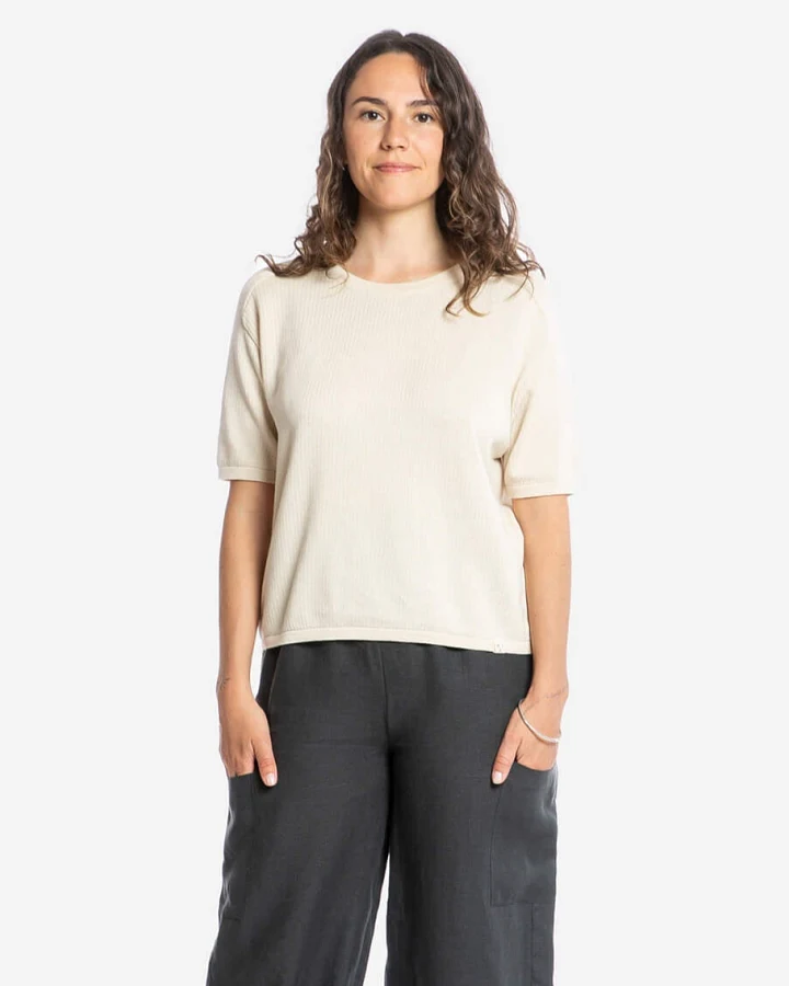 MATONA Damen vegan T-Shirt Strick Beige