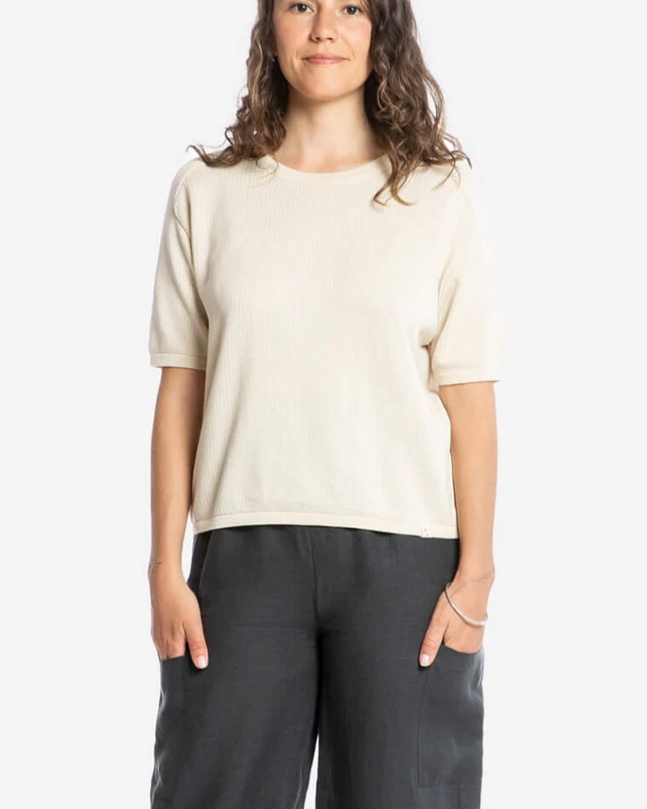 MATONA Damen vegan T-Shirt Strick Beige