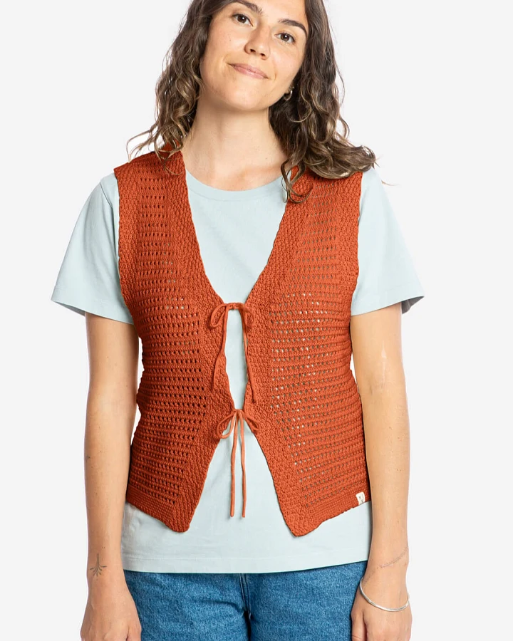 MATONA Damen vegan Weste Krawatte Dunkel Orange