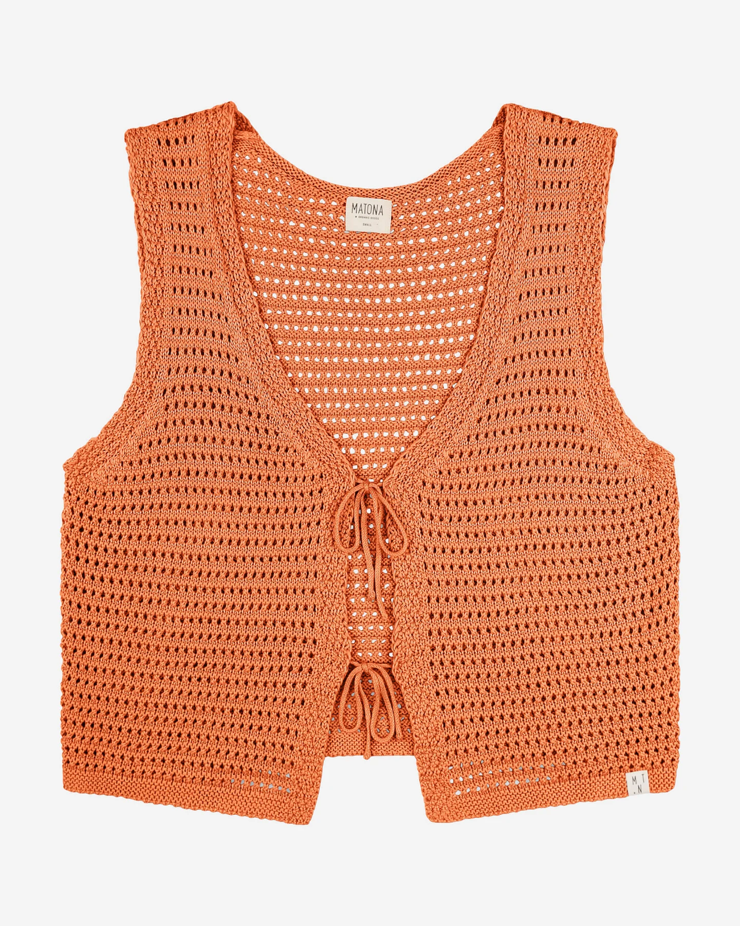 MATONA Damen vegan Weste Krawatte Dunkel Orange – Ansicht 2