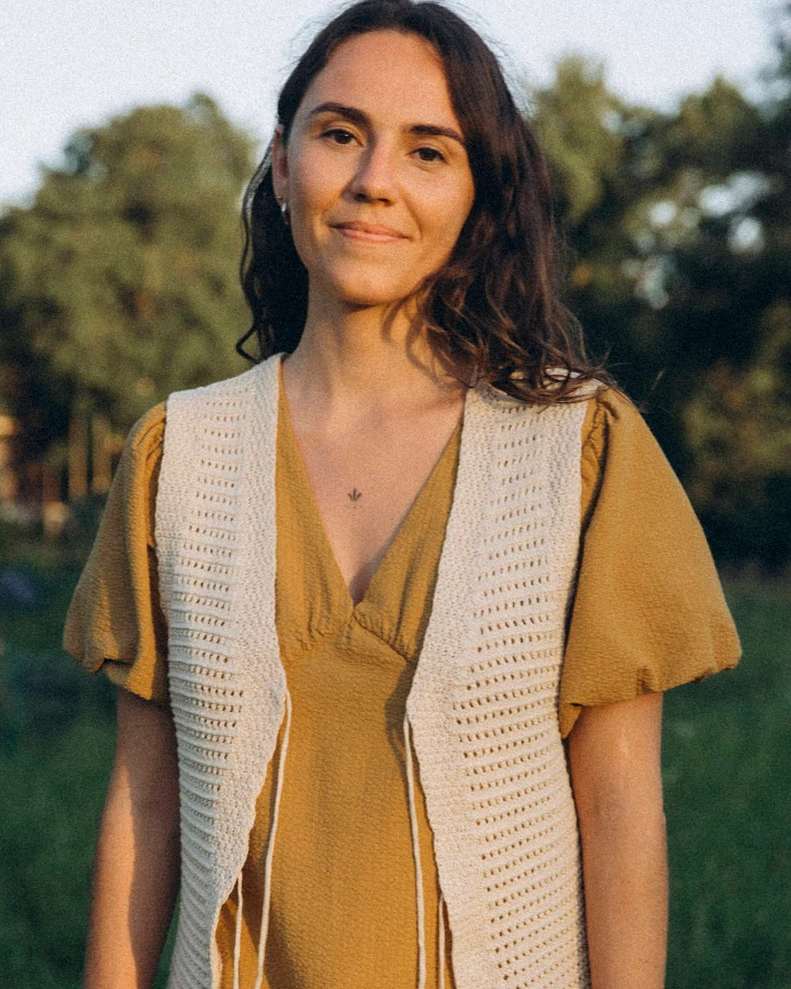 MATONA Damen vegan Weste Krawatte Beige