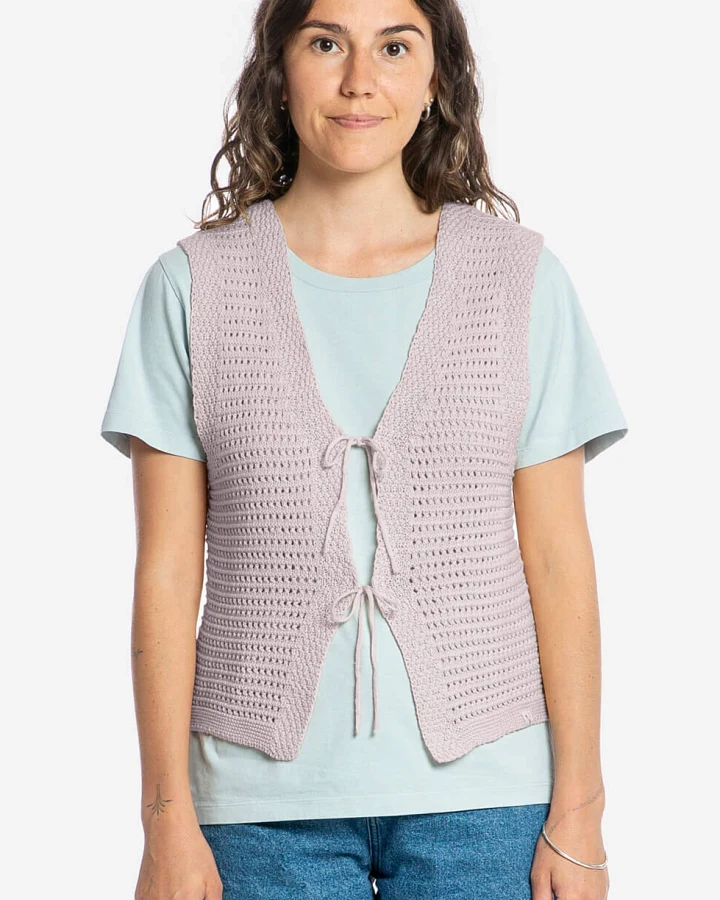MATONA Damen vegan Weste Krawatte Lavendel