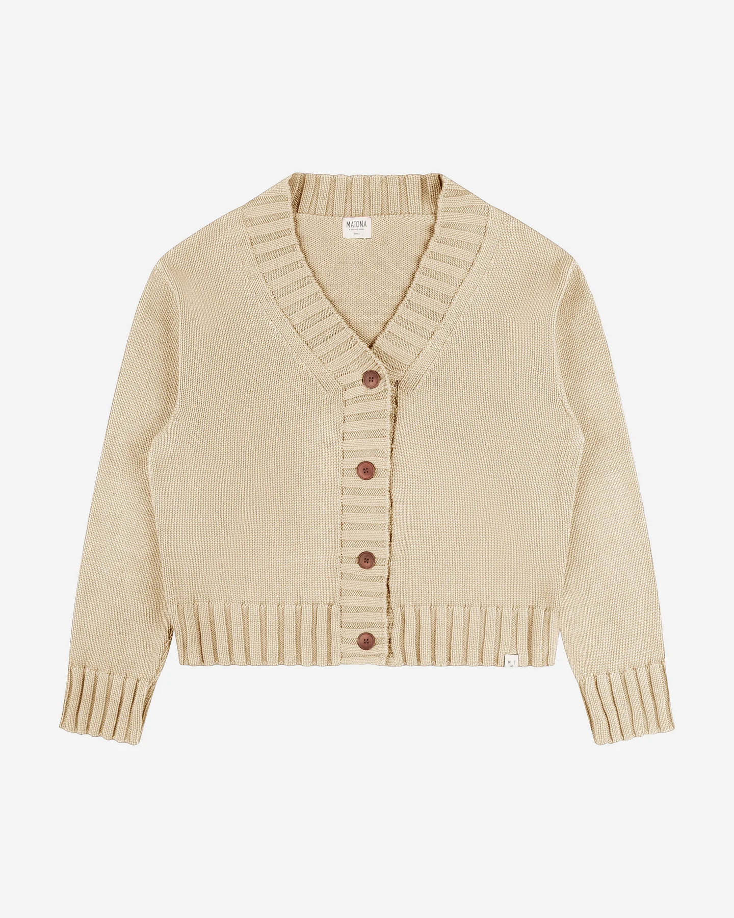 MATONA Damen vegan Jacke Strick Beige – Ansicht 2