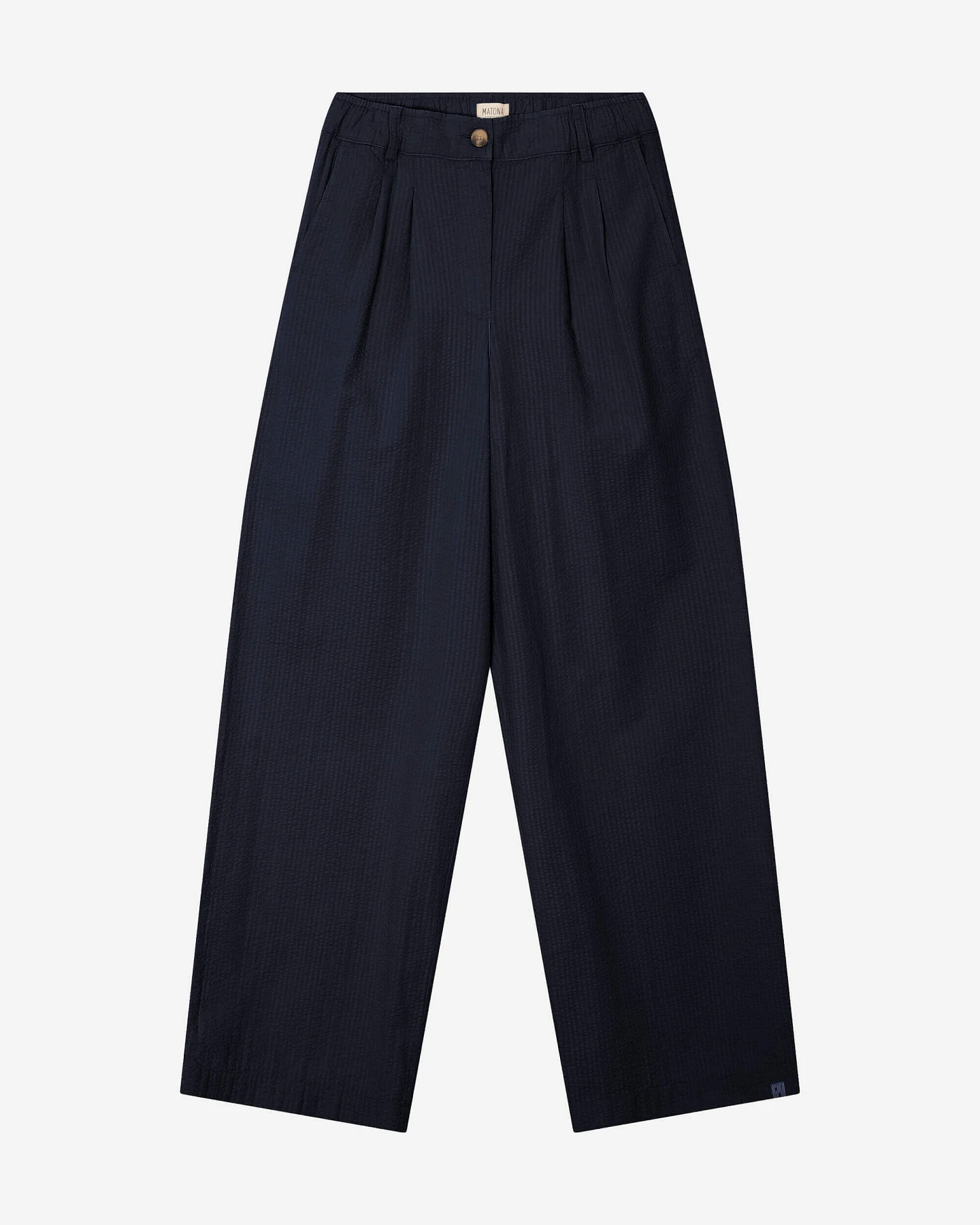 MATONA Damen vegan Hose Plissee Navy – Ansicht 2