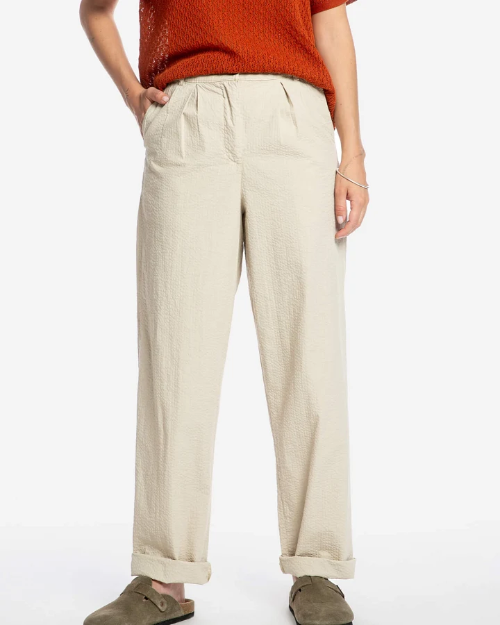 MATONA Damen vegan Hose Plissee Sand