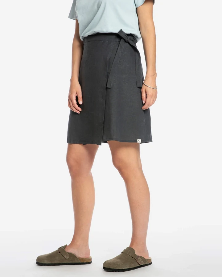 MATONA Damen vegan Wickelrock Schwarz