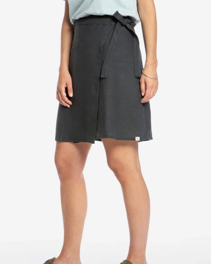 MATONA Damen vegan Wickelrock Schwarz