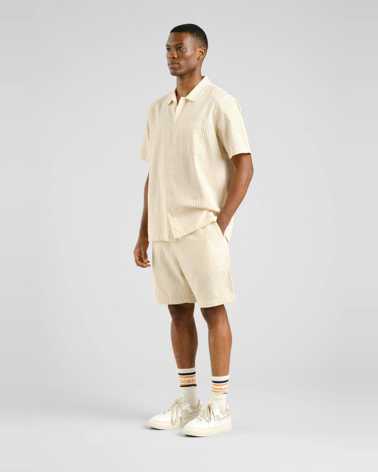 Shorts Vejle Work Stripe Gelb – Ansicht 3