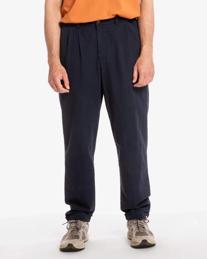 MATONA Herren vegan Hose Seersucker Navy