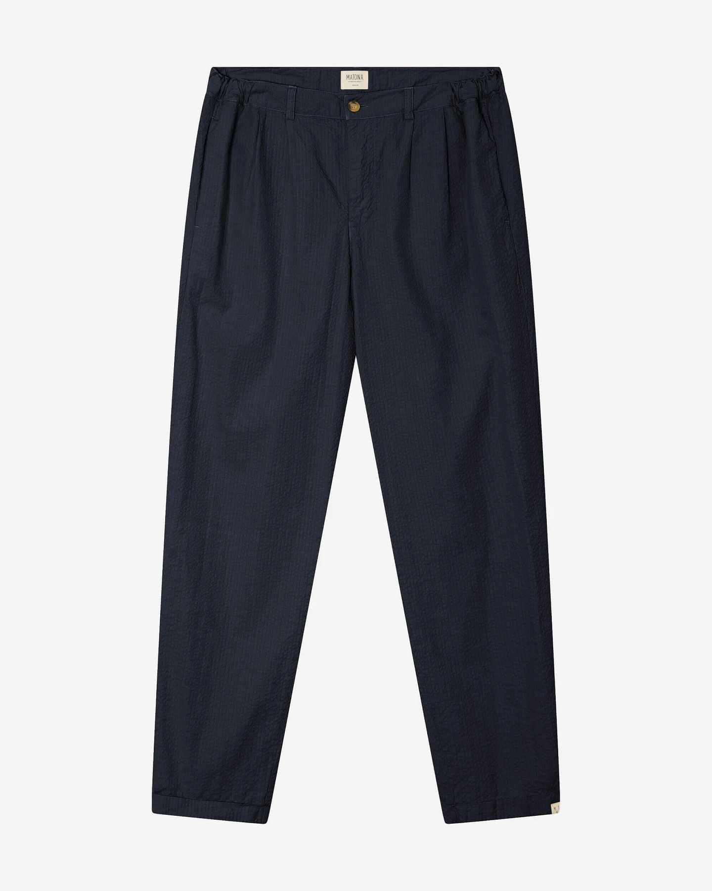 MATONA Herren vegan Hose Seersucker Navy – Ansicht 2