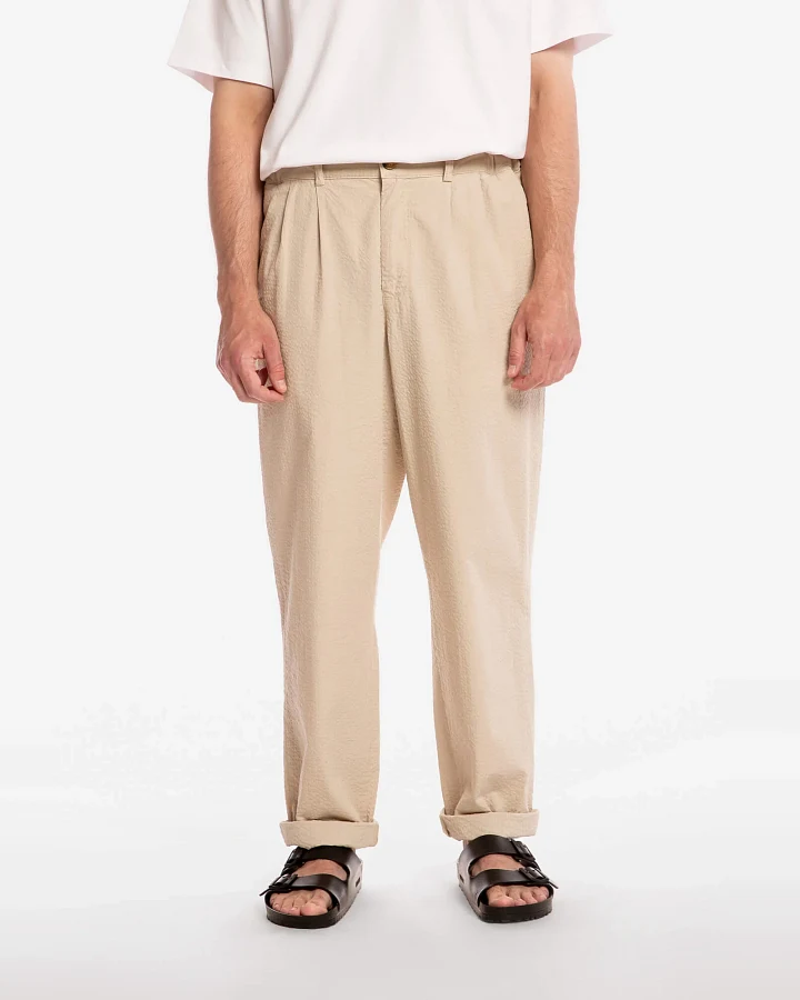 MATONA Herren vegan Hose Seersucker Sand