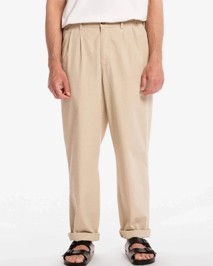 MATONA Herren vegan Hose Seersucker Sand