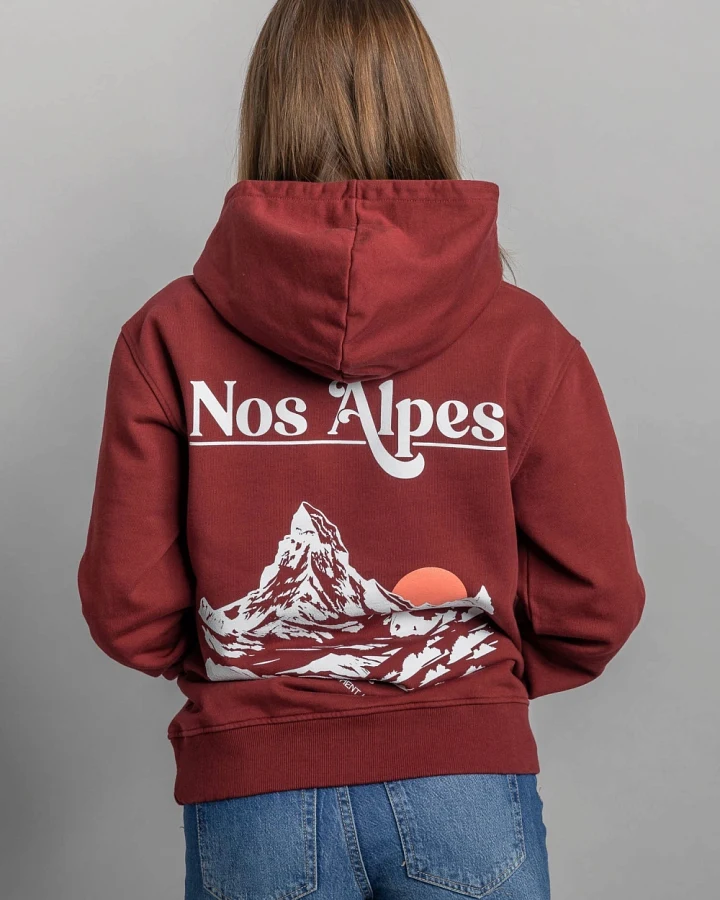 DIRTS Damen vegan Hoodie Nos Alpes Classic Royal Burgundy