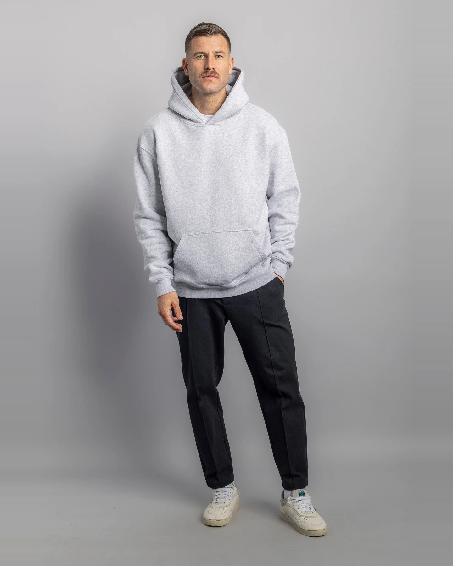 DIRTS Herren vegan Hoodie Oversized Grau Meliert – Ansicht 2